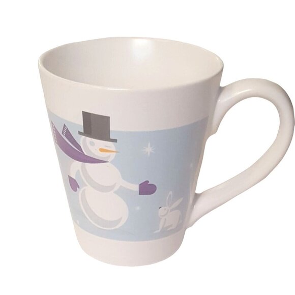 Starbucks 2011 Christmas Holiday Snowman Ceramic Tea Coffee Mug Cup 12 oz - Picture 2 of 7